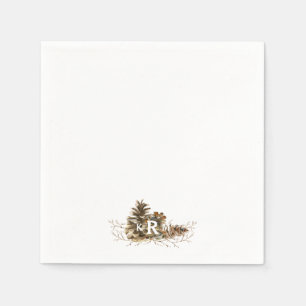 Guardanapo De Papel Coquetel Pine Cone Monograma