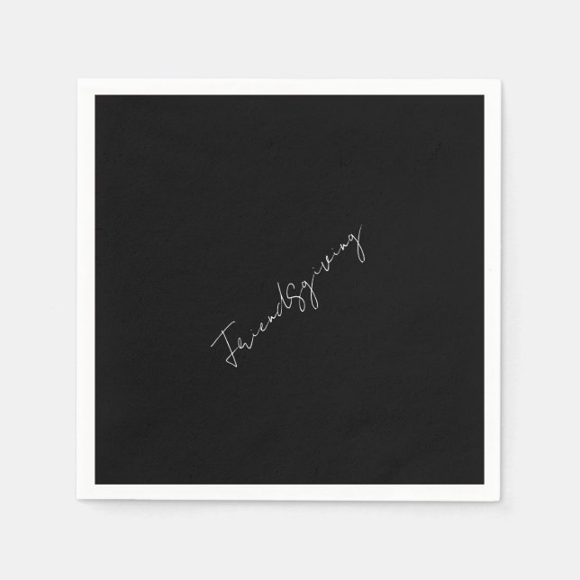 Guardanapo De Papel Coquetel Preto de Ação Amiga (Frente)