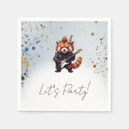 Guardanapo De Papel Coquetel Red Panda Rocker