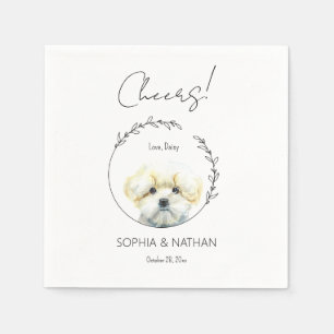 Guardanapo De Papel Coquetel Simples de Casamento de Cachorro Maltês