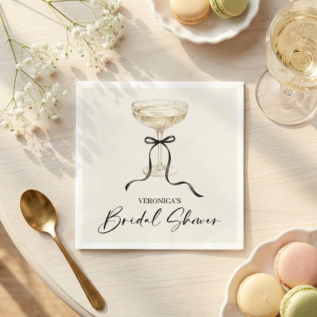 Guardanapo De Papel Coquette Arco (Elegant Champagne Bridal Shower Personalized Napkin)
