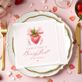 Guardanapo De Papel Coquette Berry Primeiro Aniversário