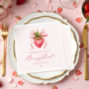 Guardanapo De Papel Coquette Berry Primeiro Aniversário