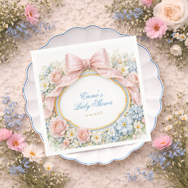 Guardanapo De Papel Coquette Bow Garden Girl Baby Shower