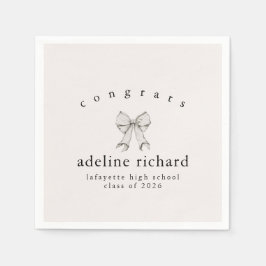 Guardanapo De Papel Coquette Bow Graduation Announcement