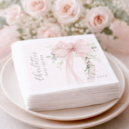 Guardanapo De Papel Coquette Bow Greenery Baby in bloom baby Shower
