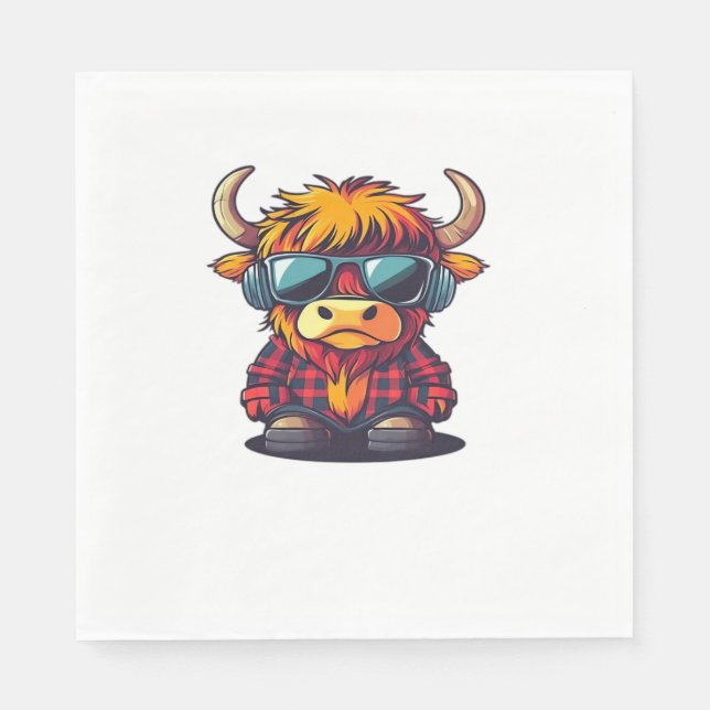 Guardanapo De Papel Coquette Highland Cow Bubblegum Tshirt Design, Hol (Frente)