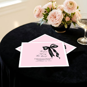 Guardanapo De Papel Coquette Laço Preto Rubor Rosa Festa de Noivado