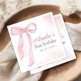 Guardanapo De Papel Coquette Watercolor Pink - Arco Cinto-Rosa - Anive