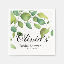 Guardanapo De Papel Cor aquosa esverdeada verde botânica