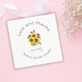 Guardanapo De Papel Cor da água do girassol do púrpura amarelo