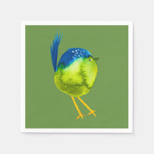 Guardanapo De Papel Cor da água do pássaro azul-acastanhado