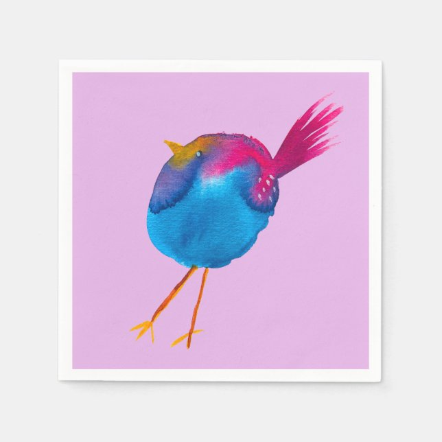 Guardanapo De Papel Cor da água do pássaro azul-acastanhado (Frente)