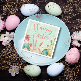 Guardanapo De Papel Cor da água verde clara do felz pascoa