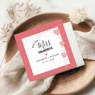 Guardanapo De Papel Cor d'água rosa e vermelho coração doce Obrigado f