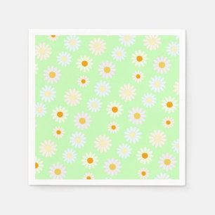 Guardanapo De Papel Cor-de-água doce colorida Daisy Pattern Green