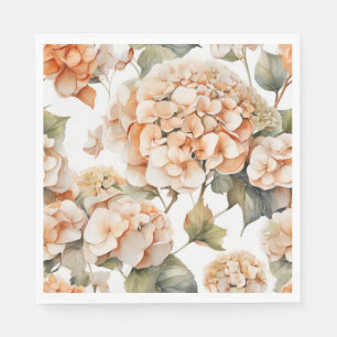 Guardanapo De Papel Cor de água floral branca esverdeada de cor de lar
