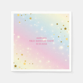 Guardanapo De Papel Cor-de-rosa-branca Festa de primeiro aniversario u