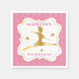 Guardanapo De Papel Cor de Rosa | Dourada Festa de aniversário de giná