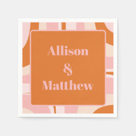 Guardanapo De Papel Cor-de-rosa e laranja minimalistas do Groove moder