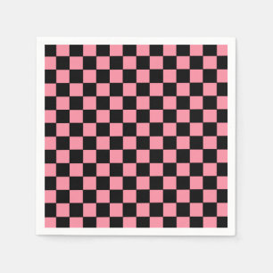 Guardanapo De Papel Cor-de-rosa e preto verificados