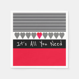 Guardanapo De Papel Cor-de-rosa e vermelho acentuado