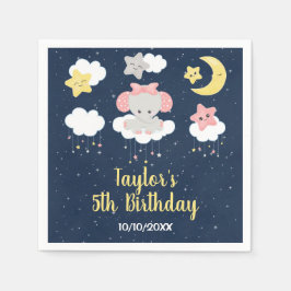 Guardanapo De Papel Cor-de-rosa elefante e Festa de aniversário Marinh