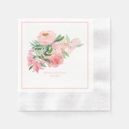 Guardanapo De Papel Cor Floral Rosa Nome da Água Data Chá Rapariga