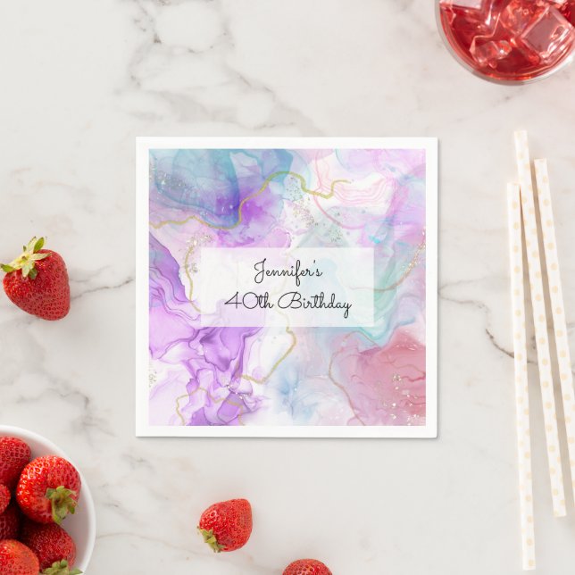 Guardanapo De Papel Cor Puro, Verde, Cor Rosa Flutuante Elegante (Insitu)