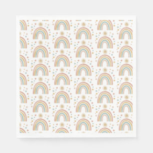 Guardanapo De Papel Cor Terrestre Retroativa Cor d'água Arco-íris Padr
