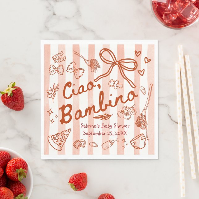 Guardanapo de papel cor vermelha Ciao Bambino (Insitu)