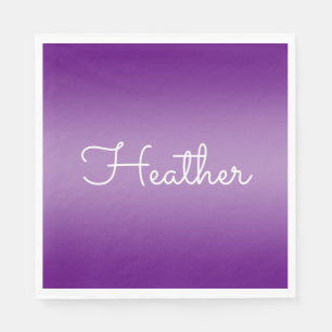Guardanapo De Papel Cor violeta roxa editável e script branco