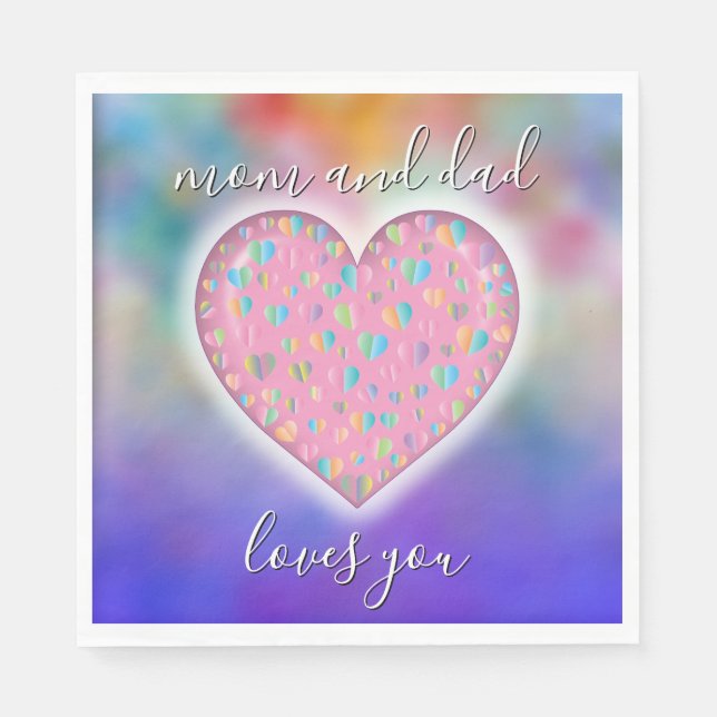 Guardanapo De Papel Coração Corajoso Bonito Napkins (Frente)