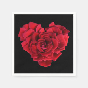 Guardanapo De Papel Coração da rosa vermelha