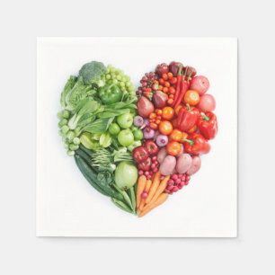 Guardanapo De Papel Coração das frutas e legumes