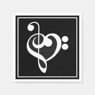 Guardanapo De Papel Coração de Música - Eu Amo Música