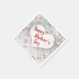 Guardanapo De Papel Coração de Papel 3D de Dia de as mães Feliz