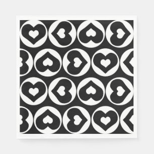 Guardanapo De Papel Coração Padrão de Amor Negrito