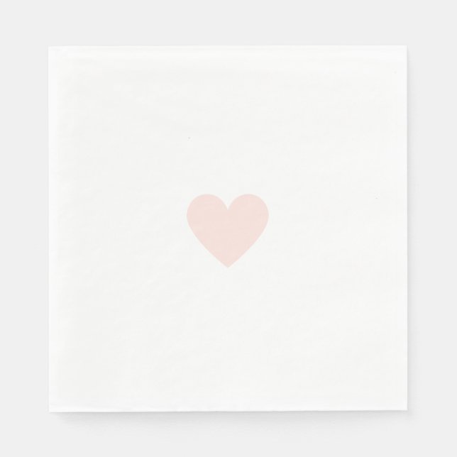 Guardanapo De Papel Coração Rosa Moderno Personalizado (Frente)