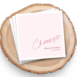 Guardanapo De Papel Coração Rosa Personalizado Anima Casamento Napkins