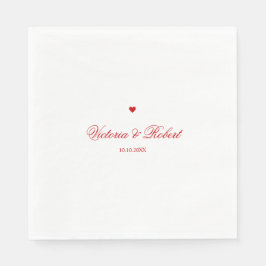 Guardanapo De Papel Coração Vermelho Personalizado