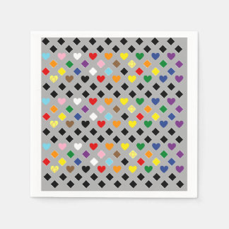 Guardanapo De Papel Corações Arco-Íris