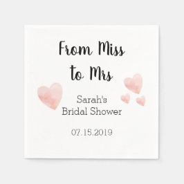 Guardanapo De Papel Corações Cor-de-Rosa Chá de panela Preto e Branco