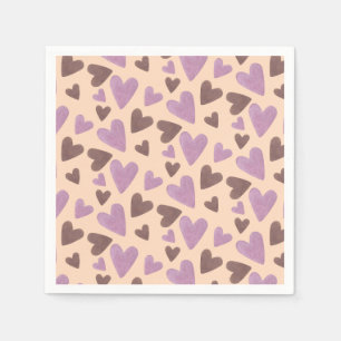 Guardanapo De Papel Corações de água cor-de-rosa chocolate aquarela