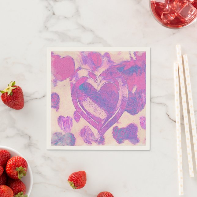 Guardanapo De Papel Corações de aquarela (Insitu)