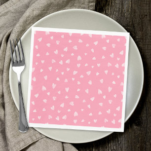 Guardanapo De Papel Corações de aquarela - rosa polido