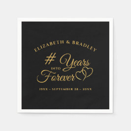 Guardanapo De Papel Corações do Aniversário ANOS EM SEMPRE