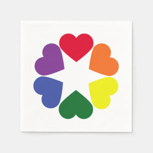 Guardanapo De Papel Corações do orgulho LGBT