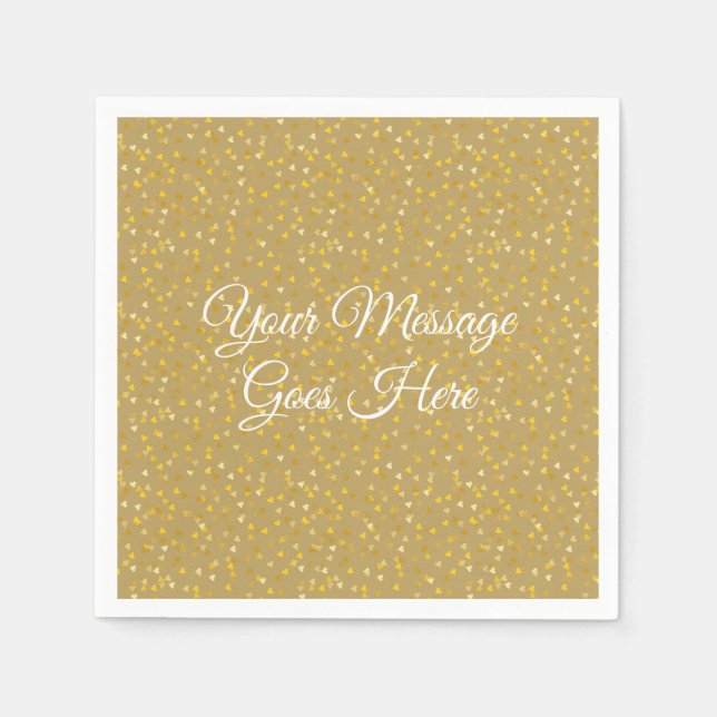 Guardanapo De Papel Corações Dourados (Frente)