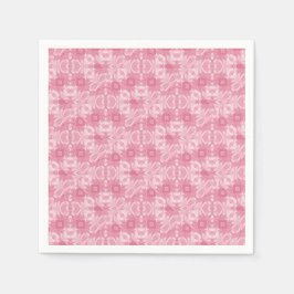 Guardanapo De Papel Corações e Diamantes Abstratos Rosa Suave